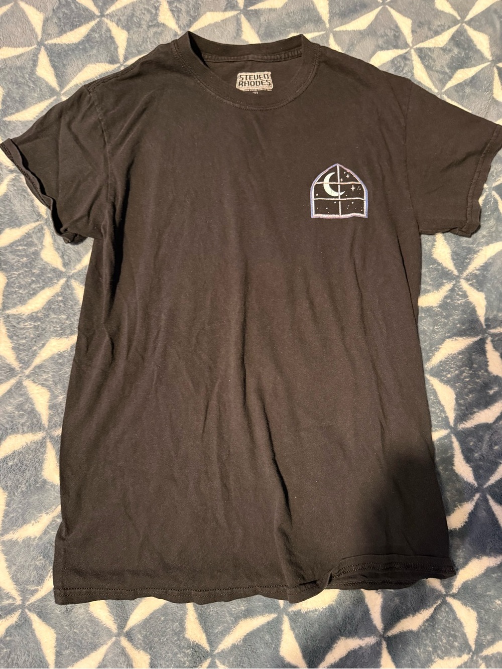 Steven Rhodes Sleep Is My God Black Short-Sleeve Tee with Moon Window Graphic